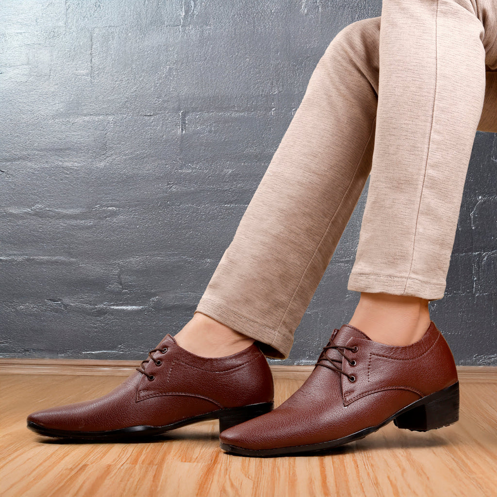 Mens Office Wear Height Increasing Derby Formal Shoes