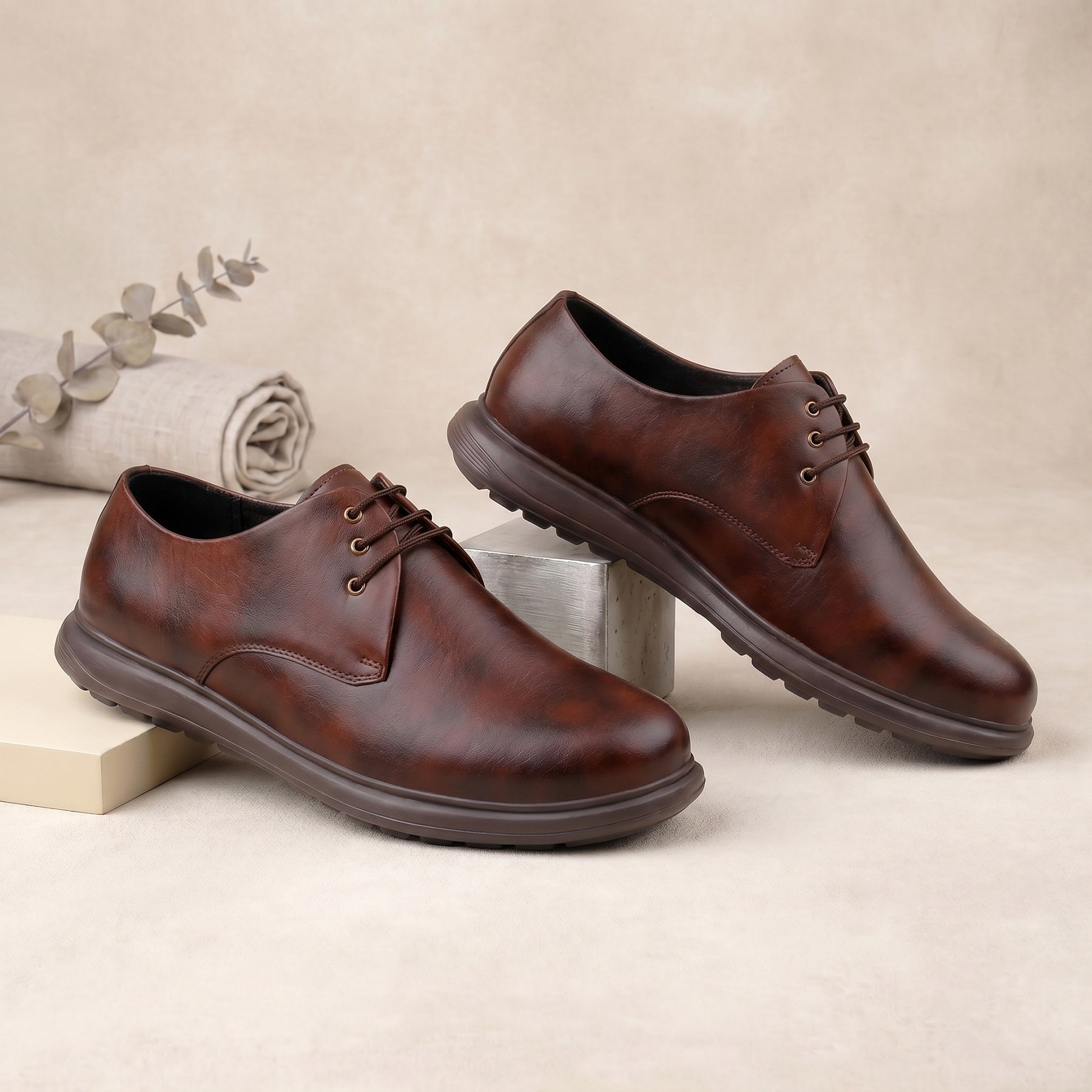 BAXXICO Modern Comfort Derby Shoes with Sleek Silhouette & Premium Everyday Wear