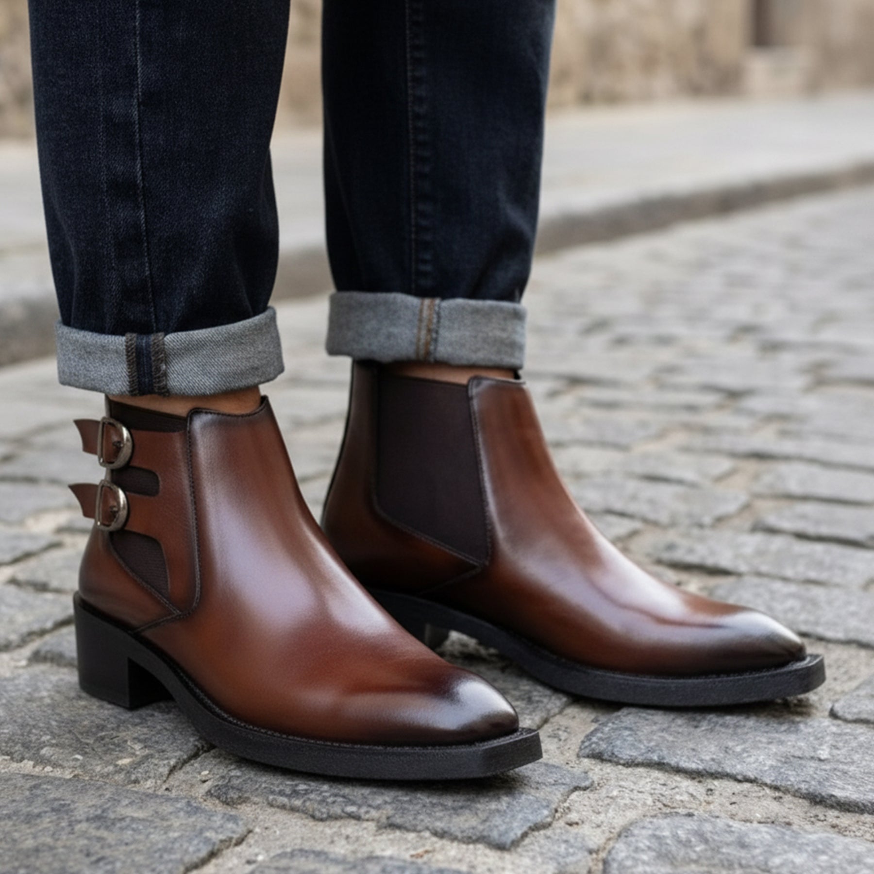 BAXXICO Mens Formal Chelsea Boots Extra Height Lift Comfortable Fashion Boots