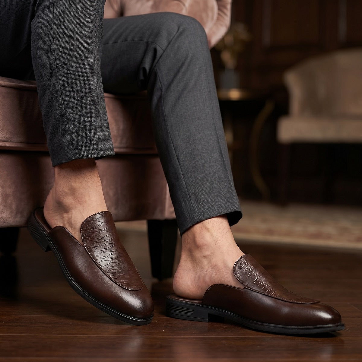 BAXXICO Luxury Slip On Mule Shoes for Smart Casual & Party Looks