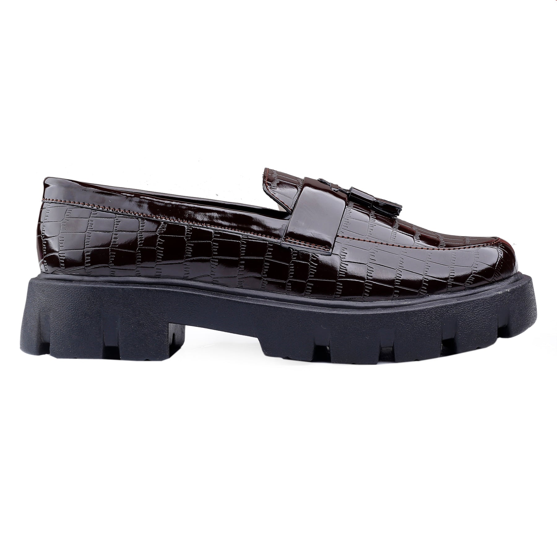 Baxxico Premium Patent Vegan Tassel Slip ons for Men