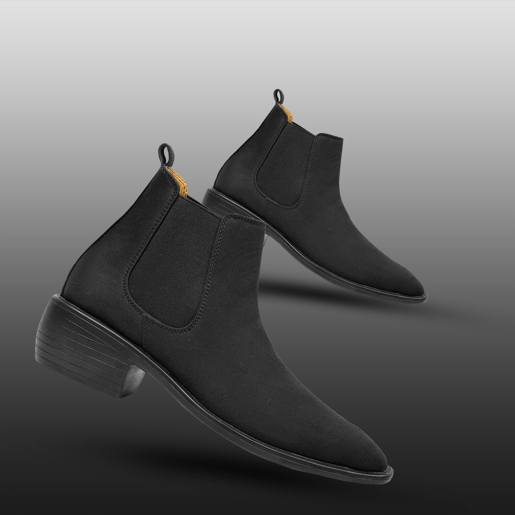 BAXXICO Mens Height Increasing Suede British Formal and Casual Wear Chelsea Boots
