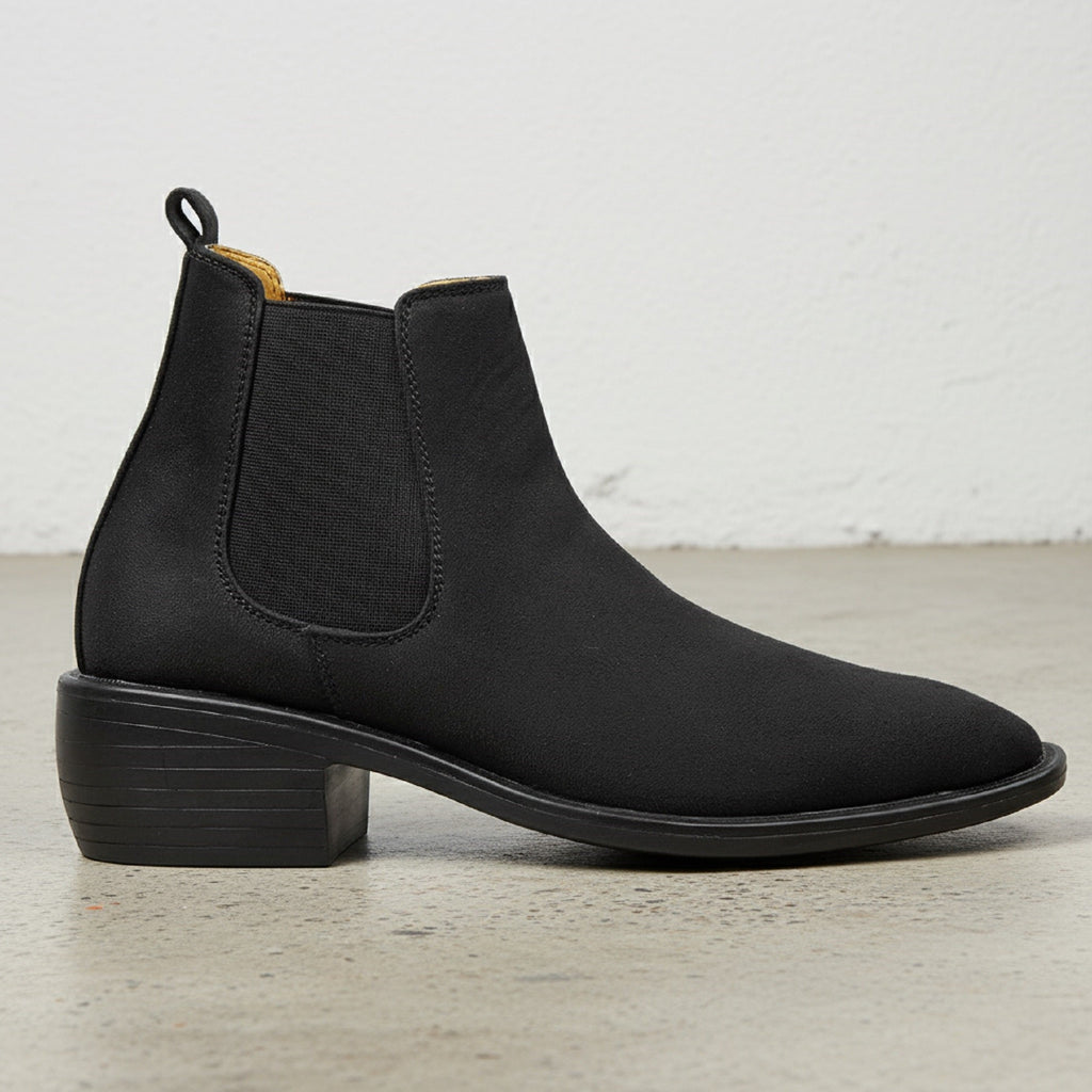 BAXXICO Mens Height Increasing Suede British Formal and Casual Wear Chelsea Boots