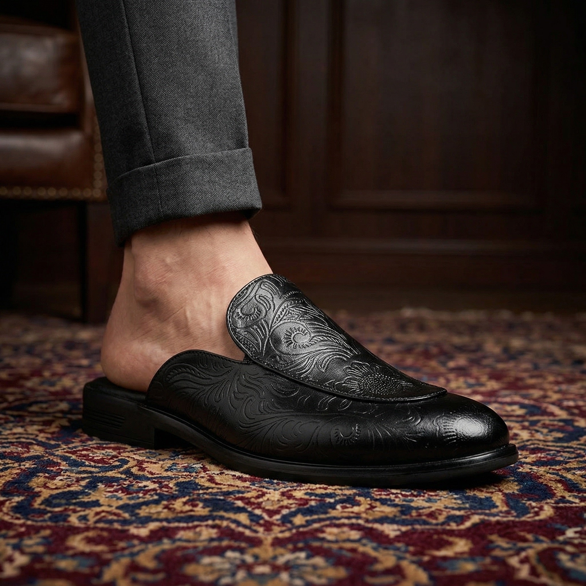 BAXXICO Luxury Slip On Mule Shoes Crafted for Bold Modern Fashion