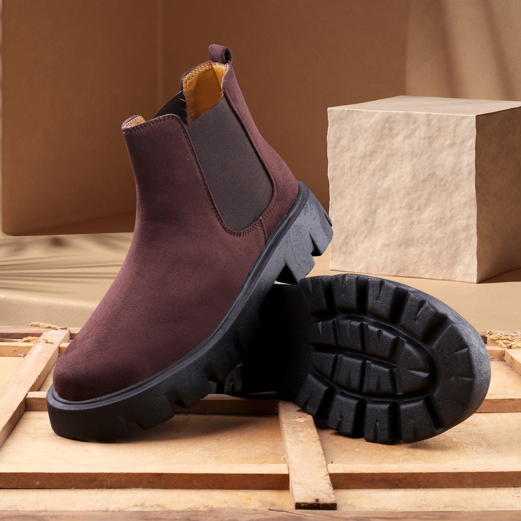 Baxxico Vegan Suede Ultra Comfortable Slip-on Boots for Men