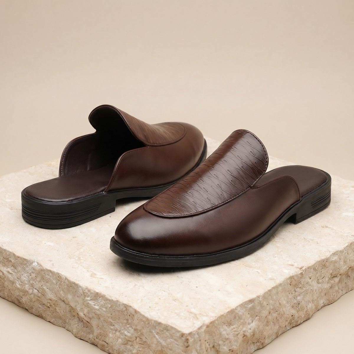 BAXXICO Luxury Slip On Mule Shoes for Smart Casual & Party Looks