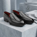 BAXXICO Premium Crocodile Texture Loafers with Elevated Heel Design