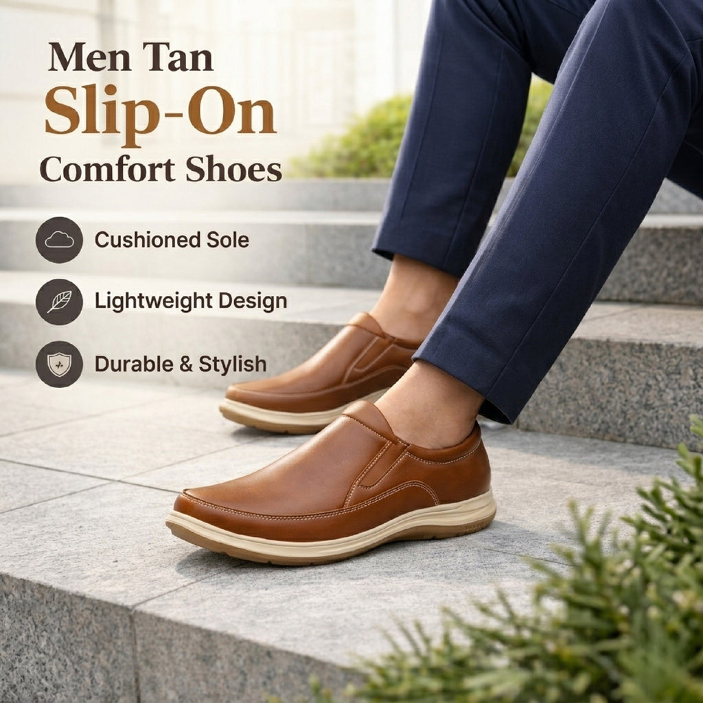 BAXXICO Mens Casual Slip On Shoes Durable Comfort for Office & Walking