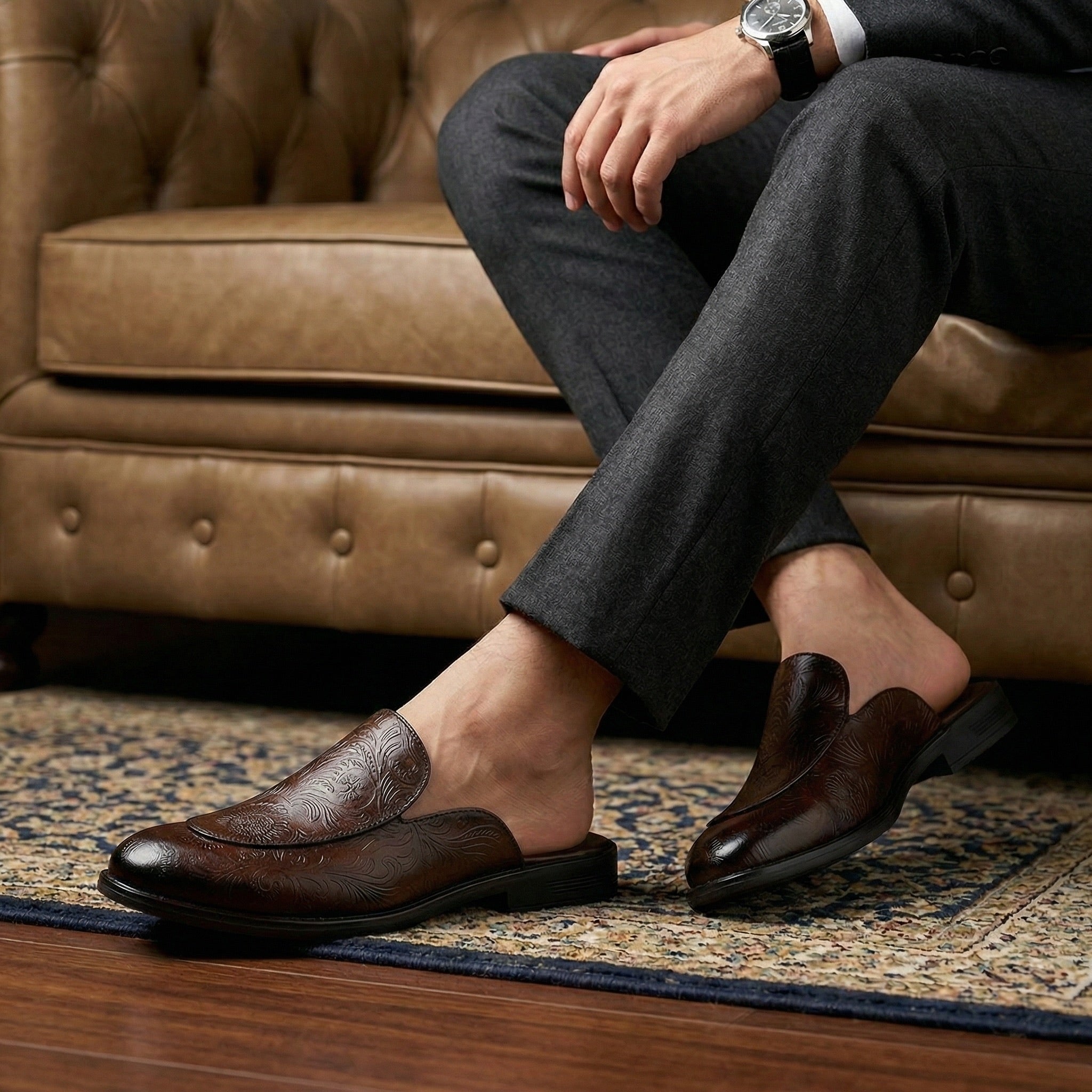 BAXXICO Luxury Slip On Mule Shoes Crafted for Bold Modern Fashion