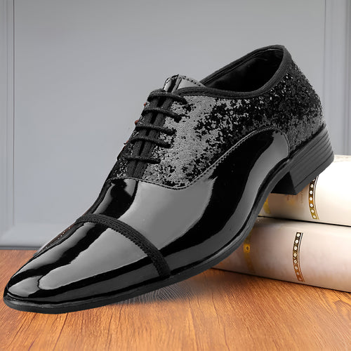 BAXXICO Faux Vegan Leather Partywear Lace up Formal Shoes for Men