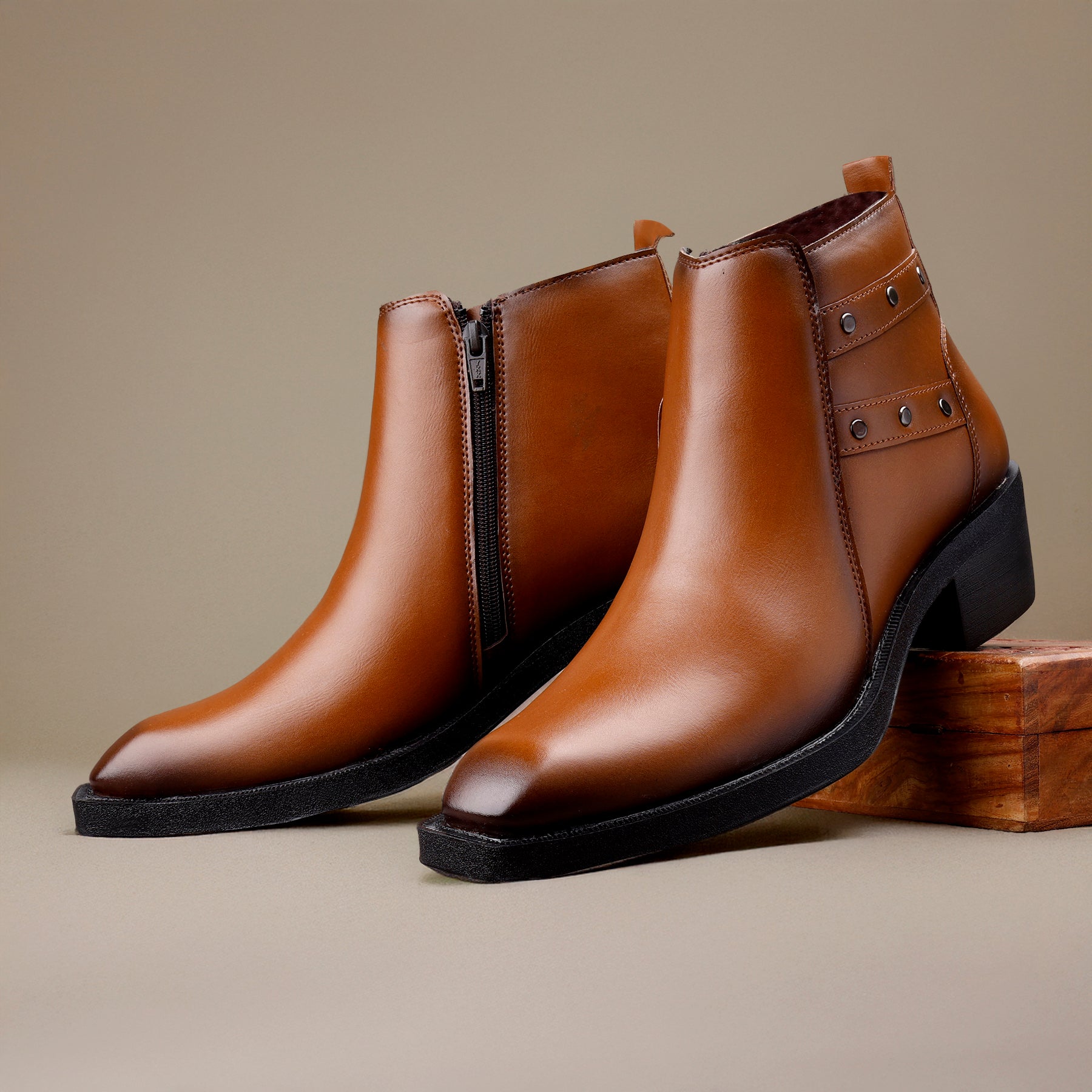 BAXXICO 2 Inch Height Lift Boots Stylish Elevator Footwear for Men
