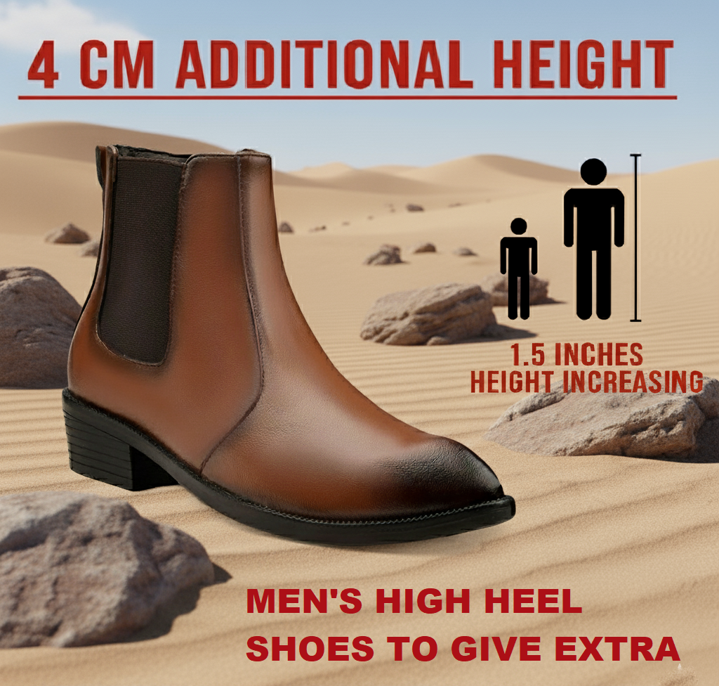 BAXXICO Mens Classic Elevator Boots Height Increase 2 Inches