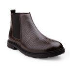 BAXXICO Premium Croc Finish Ankle Boots for Men Smart Casual Wear