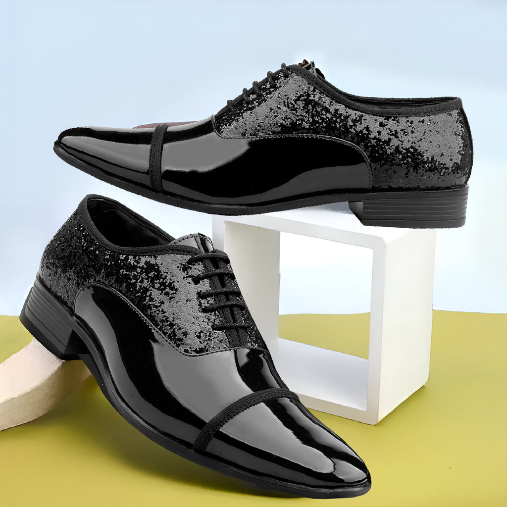 BAXXICO Faux Vegan Leather Partywear Lace up Formal Shoes for Men