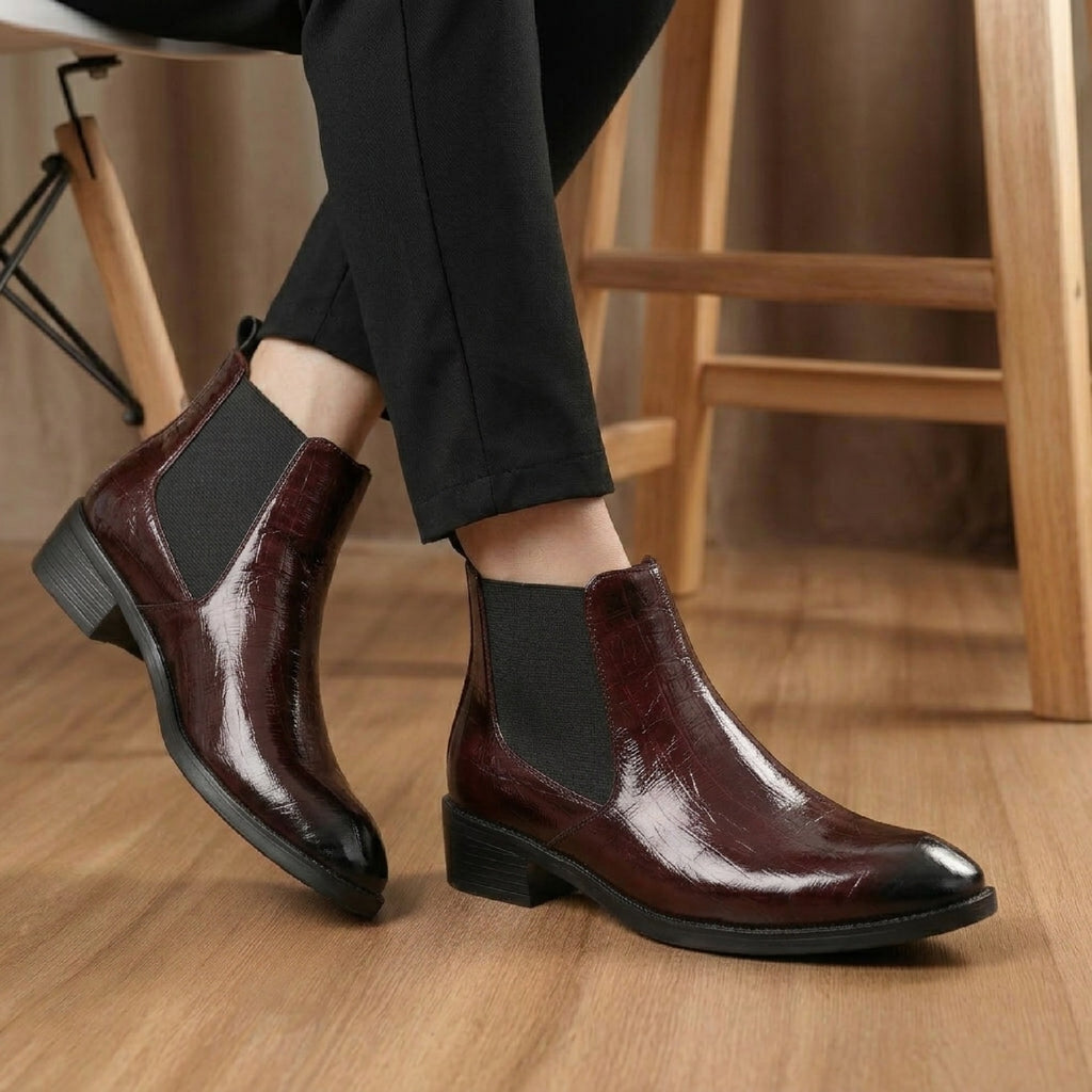 BAXXICO Mens Elevator Chelsea Boots Increase Height with Premium Style