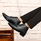 BAXXICO Mens Derby Faux Vegan Leather Formal Wear Boots