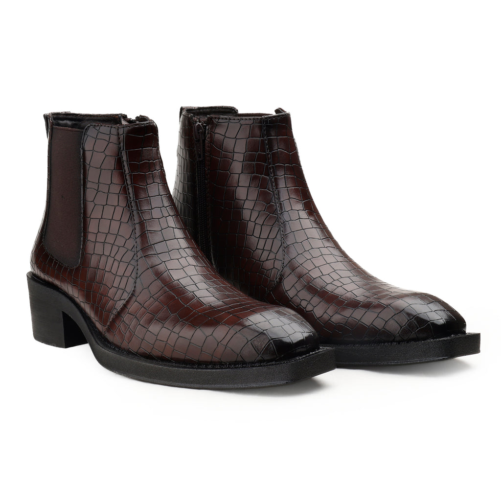 BAXXICO Mens 2 Inch Heel Height Boots Stylish Elevation with Comfort