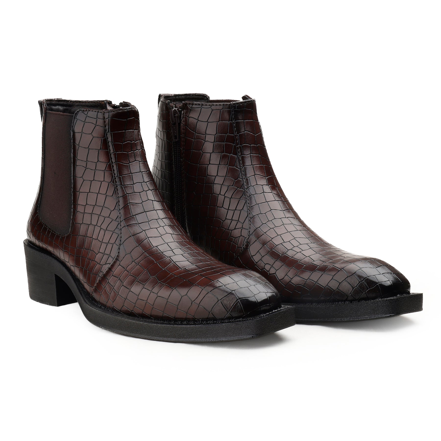 BAXXICO Mens 2 Inch Heel Height Boots Stylish Elevation with Comfort