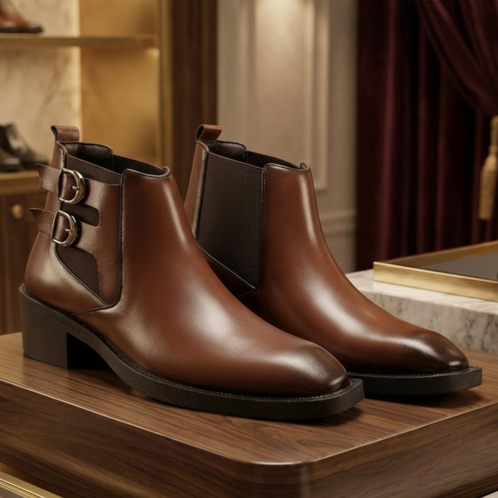 BAXXICO Mens Formal Chelsea Boots Extra Height Lift Comfortable Fashion Boots