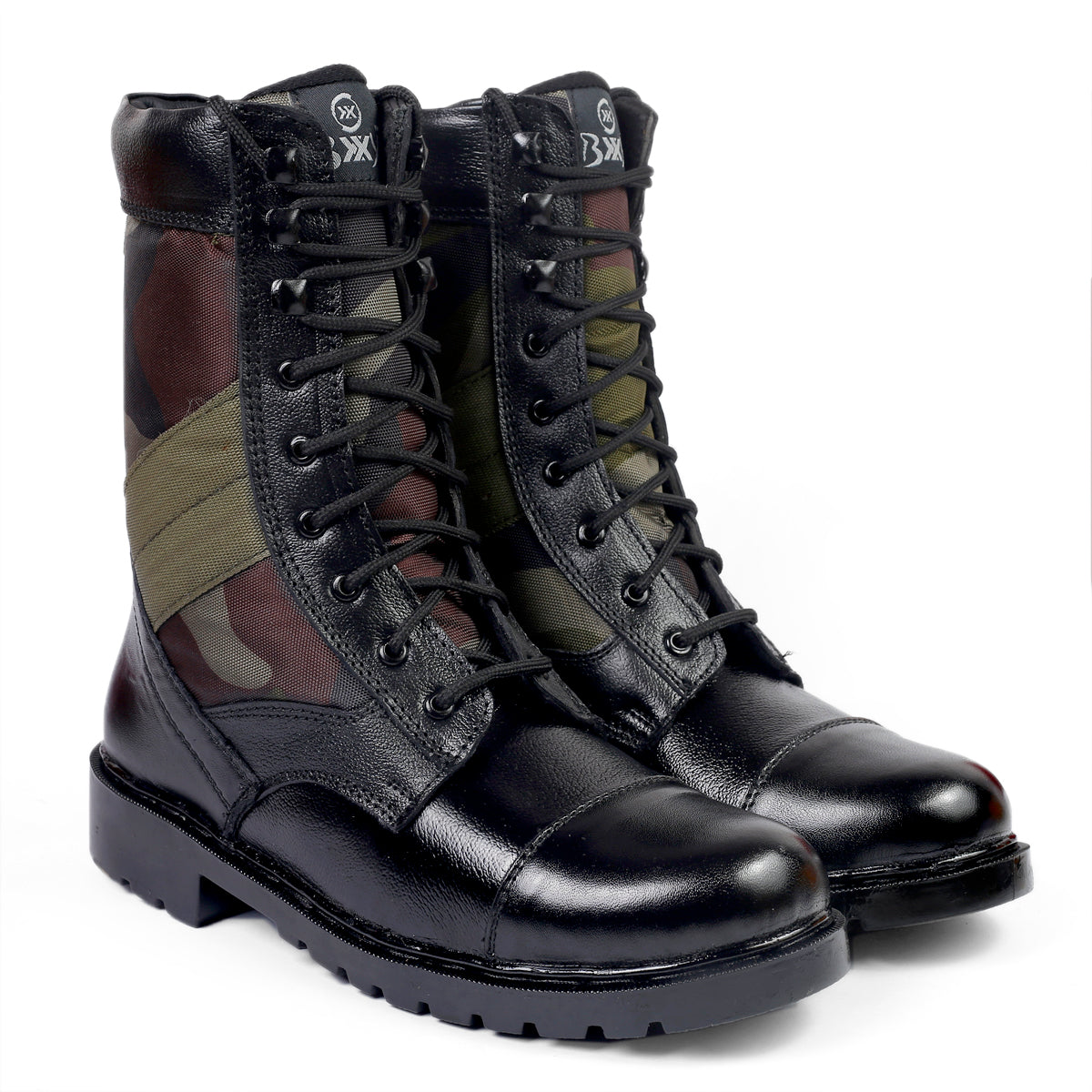 BAXXICO Mens Pure Vegan Leather High Ankle Army Boots
