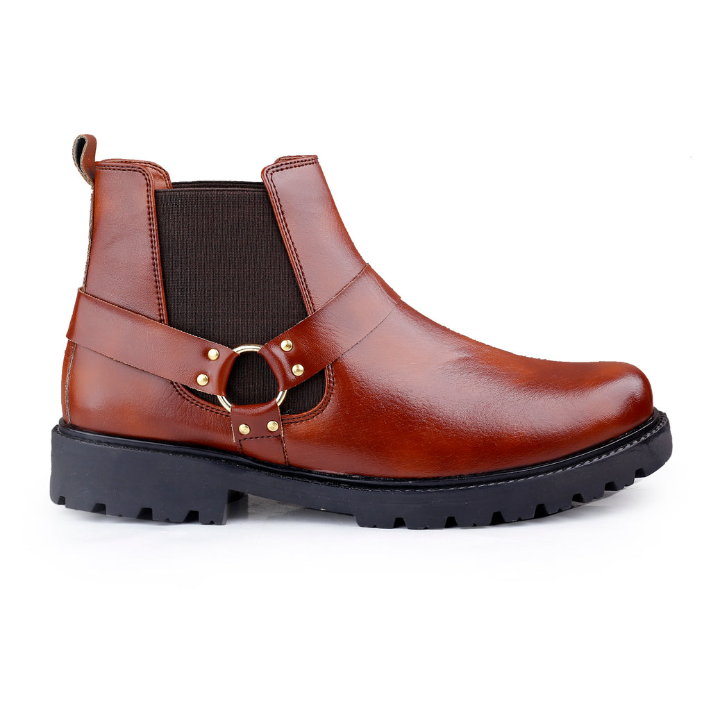 Baxxico Faux Vegan Leather Ultra Stylish Comfortable Slip on Chelsea Boots for Men