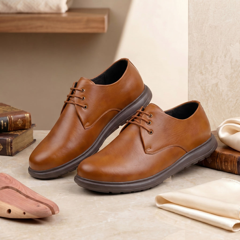 BAXXICO Modern Comfort Derby Shoes with Sleek Silhouette & Premium Everyday Wear