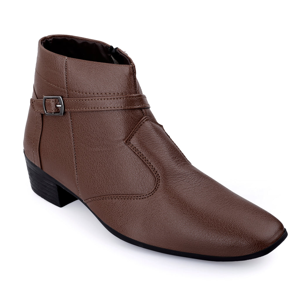 BAXXICO 2 Inch Height Increasing Ankle Zipper Boots For Men
