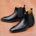 BAXXICO 2 Inch Height Increasing Faux Vegan Leather Chelsea Boots for Men