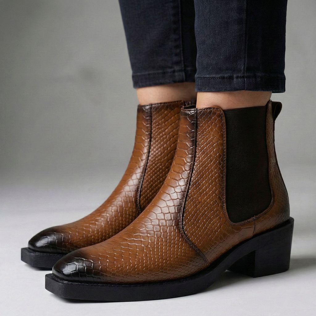 BAXXICO Mens Stylish 2 Inch Height Boosting Ankle Boots