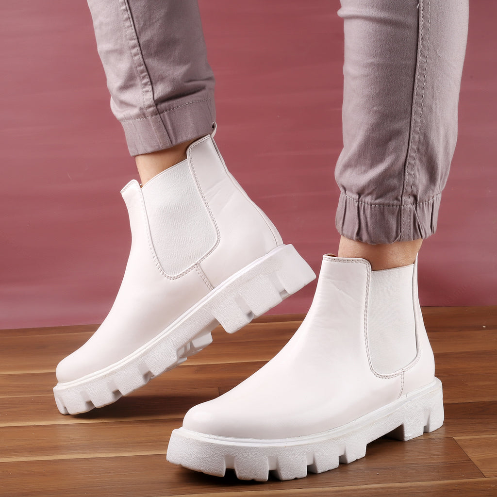 Baxxico Faux Vegan Leather Chelsea Ankle Slip on Boots for Men