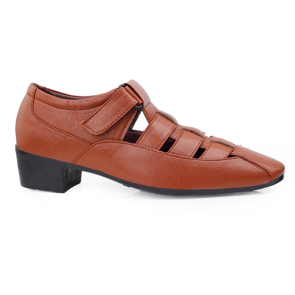 BAXXICO Mens Height Increasing Formal Roman Sandals
