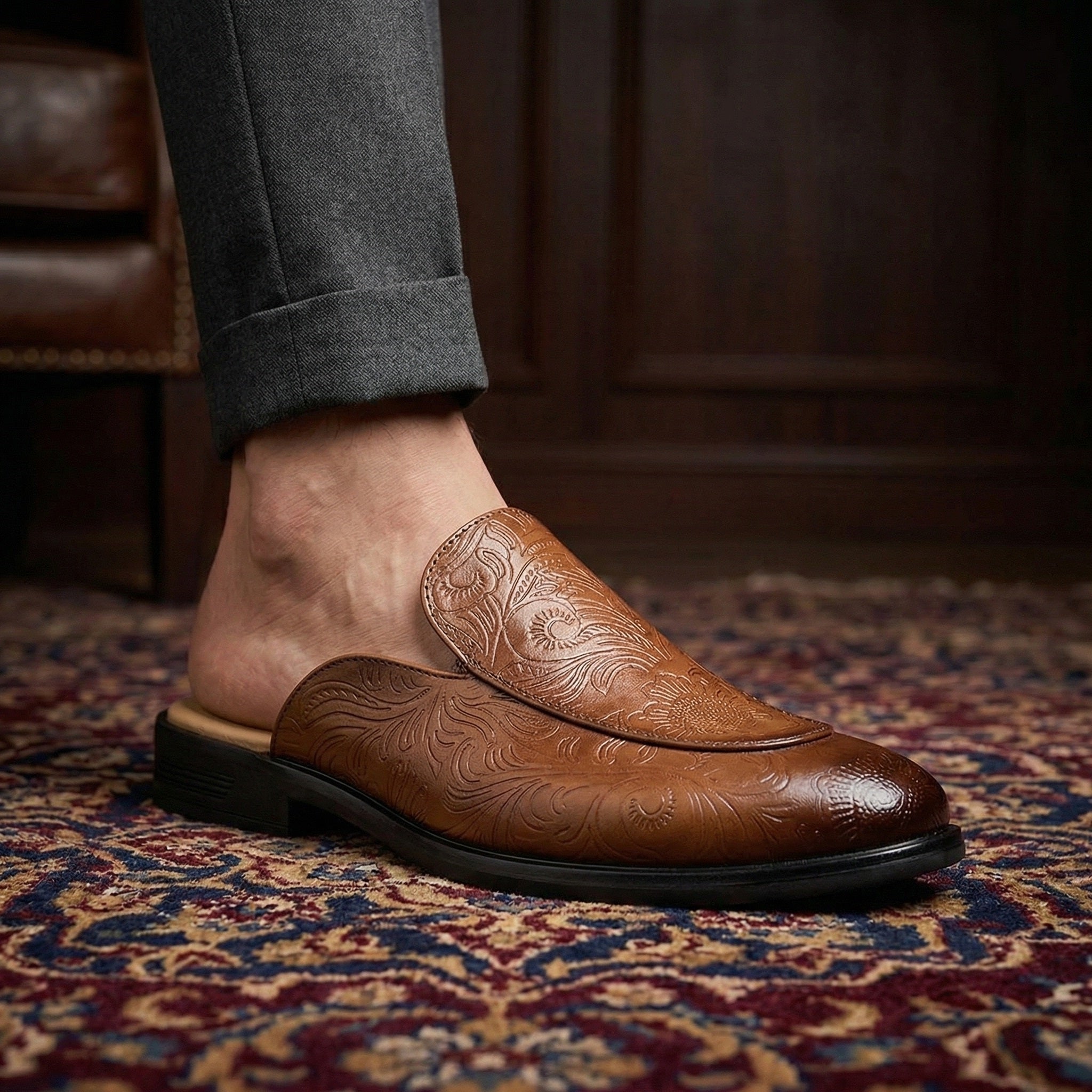 BAXXICO Luxury Slip On Mule Shoes Crafted for Bold Modern Fashion