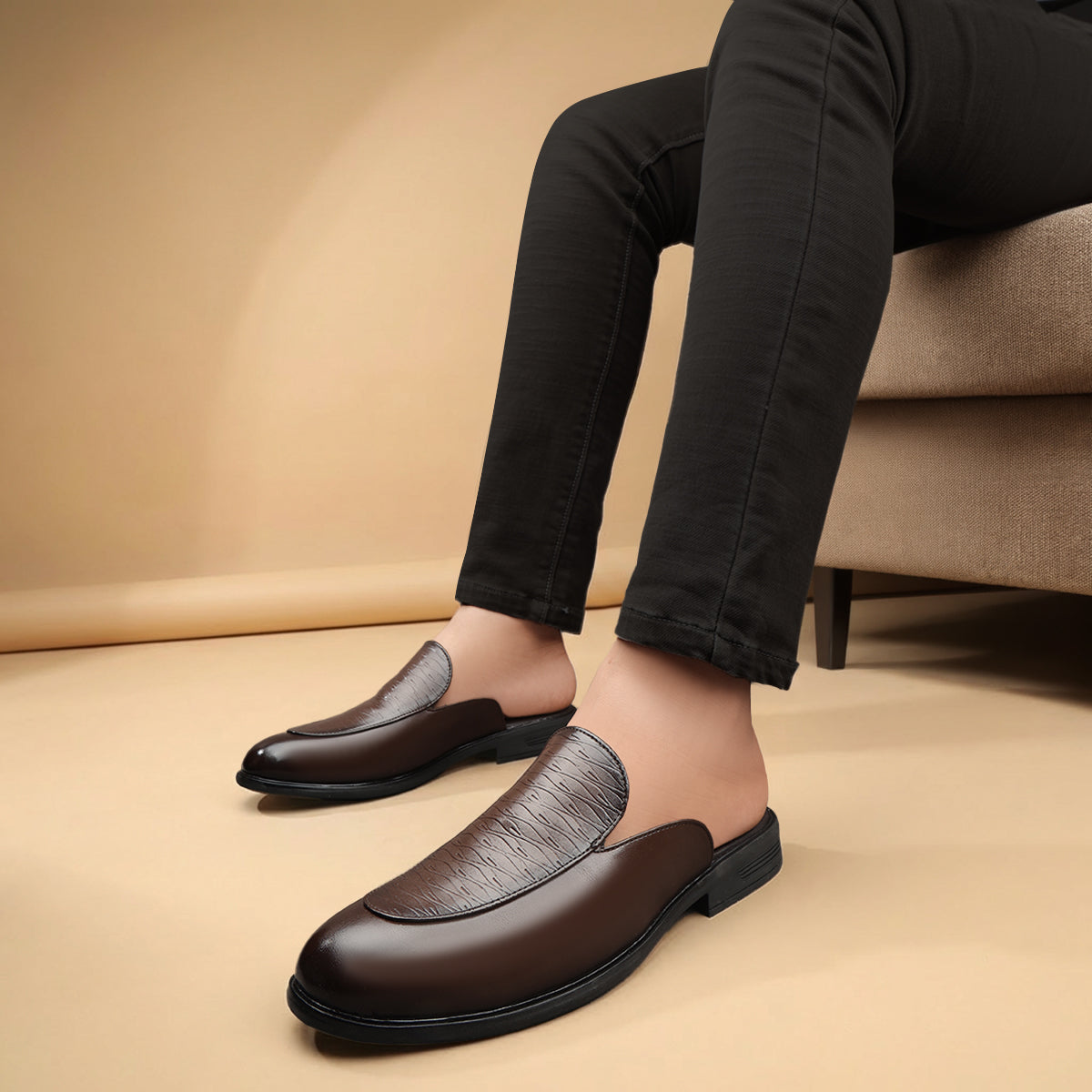 BAXXICO Luxury Slip On Mule Shoes for Smart Casual & Party Looks