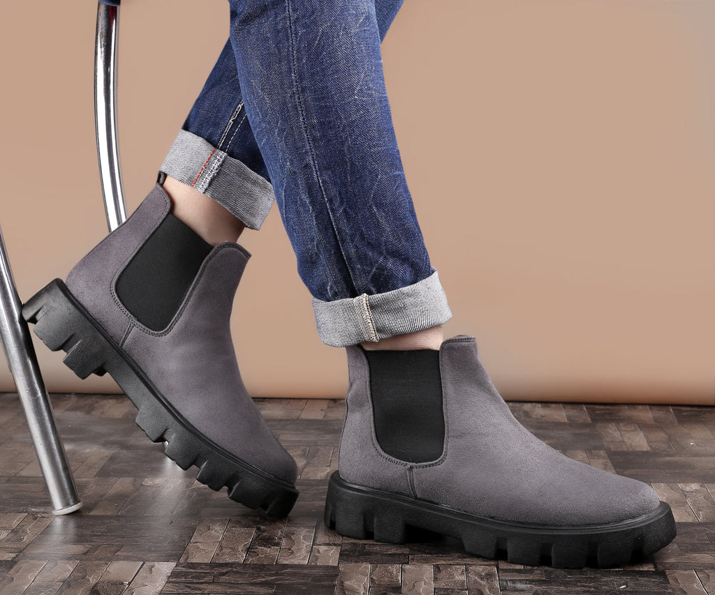 Baxxico Vegan Suede Ultra Comfortable Slip-on Boots for Men