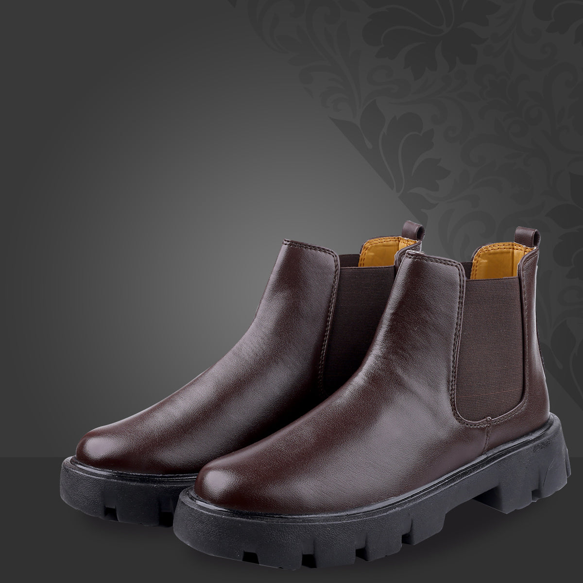 Baxxico Faux Vegan Leather Chelsea Ankle Slip on Boots for Men