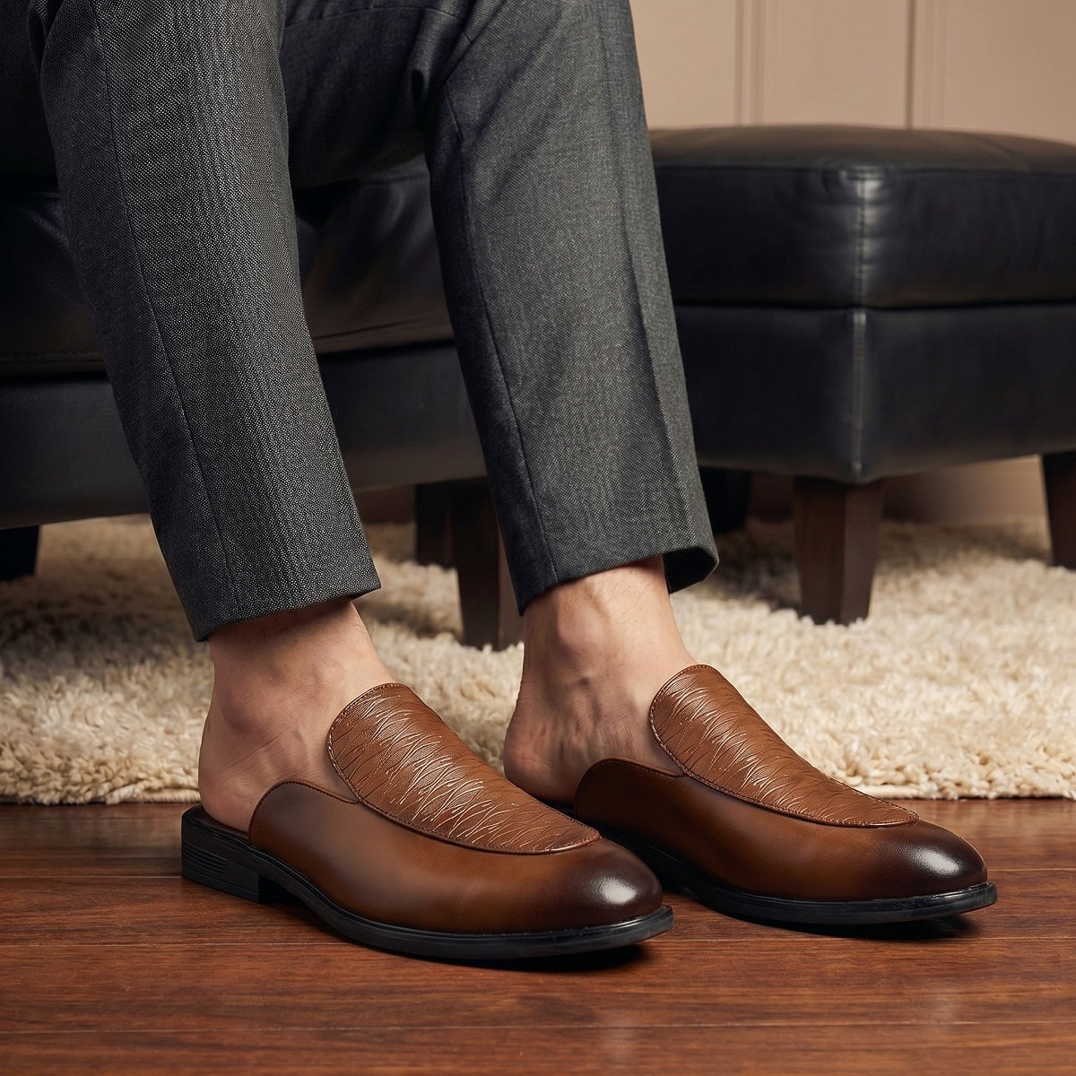 BAXXICO Luxury Slip On Mule Shoes for Smart Casual & Party Looks