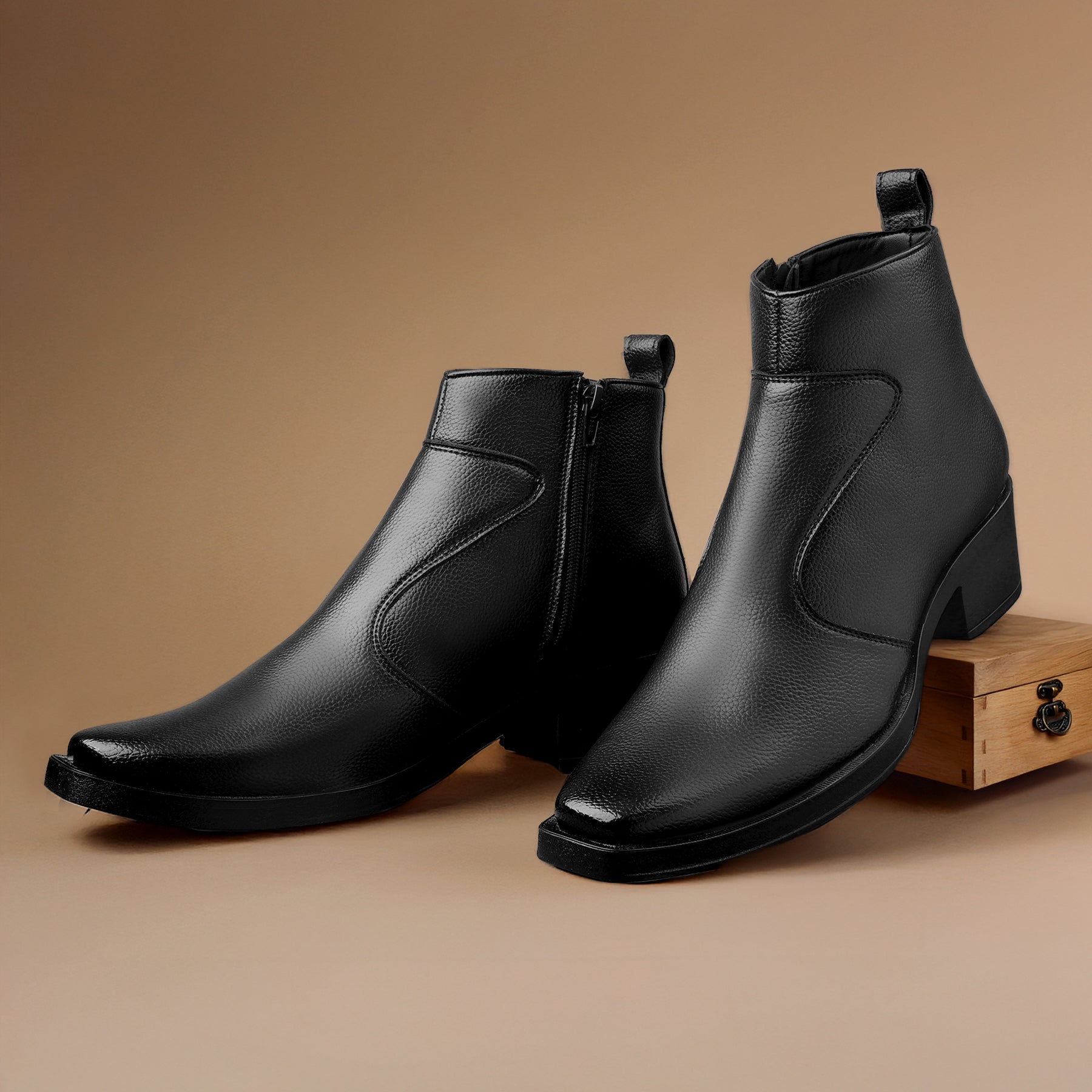 BAXXICO Mens 2 Inch Heel Height Increasing Boots