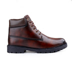 BAXXICO Faux Vegan Leather Chelsea Ankle Lace up Boots for Men