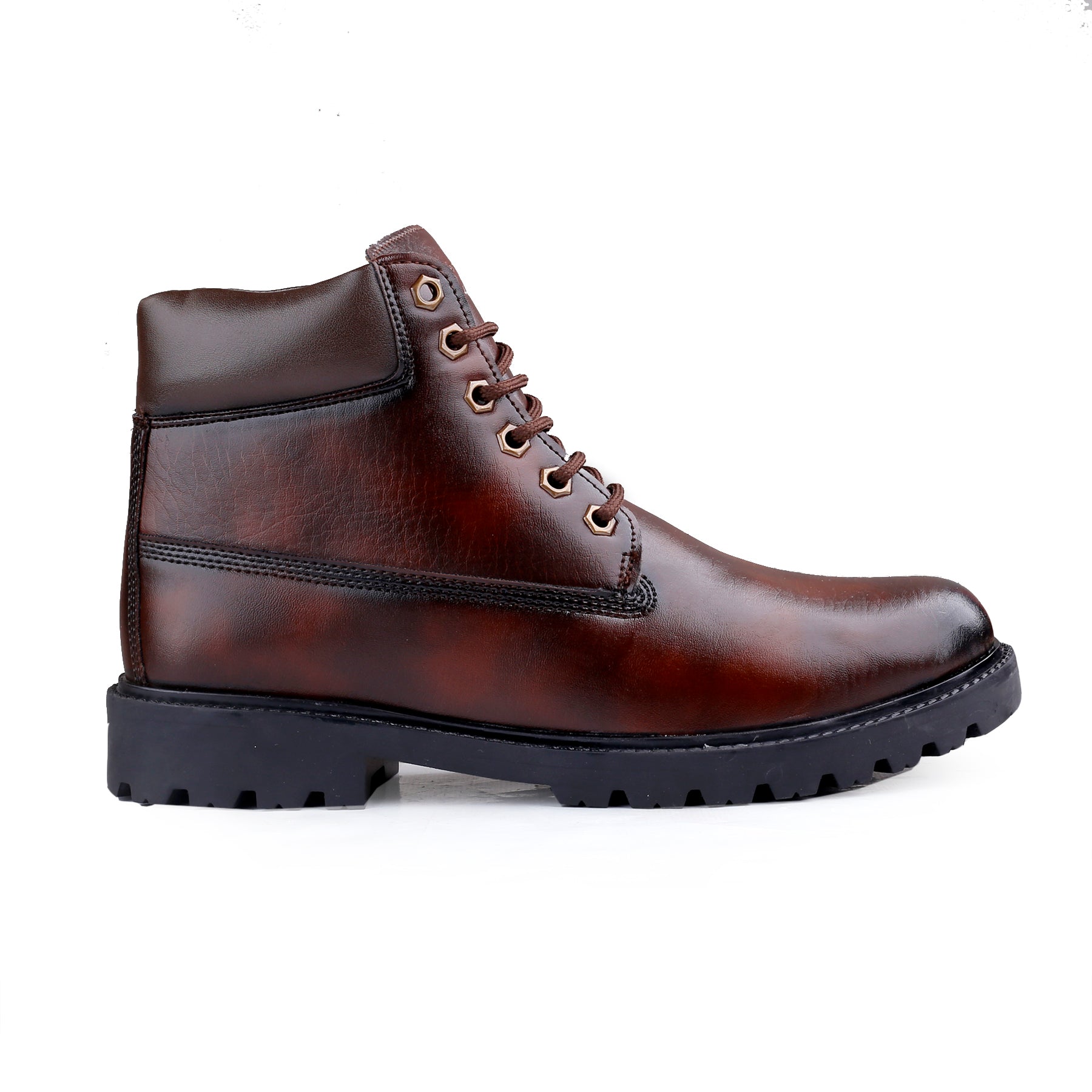 Baxxico Faux Vegan Leather Chelsea Ankle Lace up Boots for Men