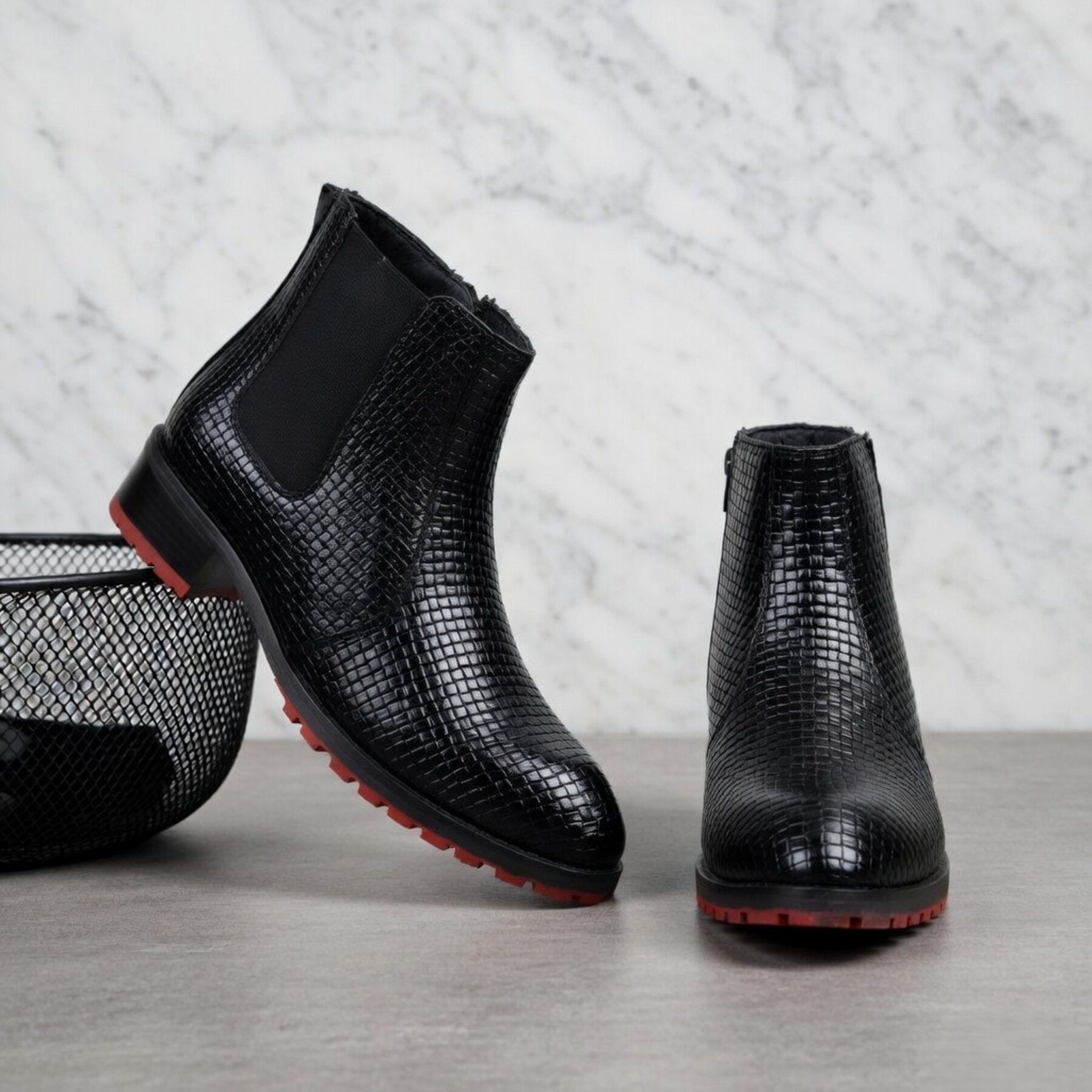 BAXXICO Stylish High Heel Boots with Premium Textured Designer Finish