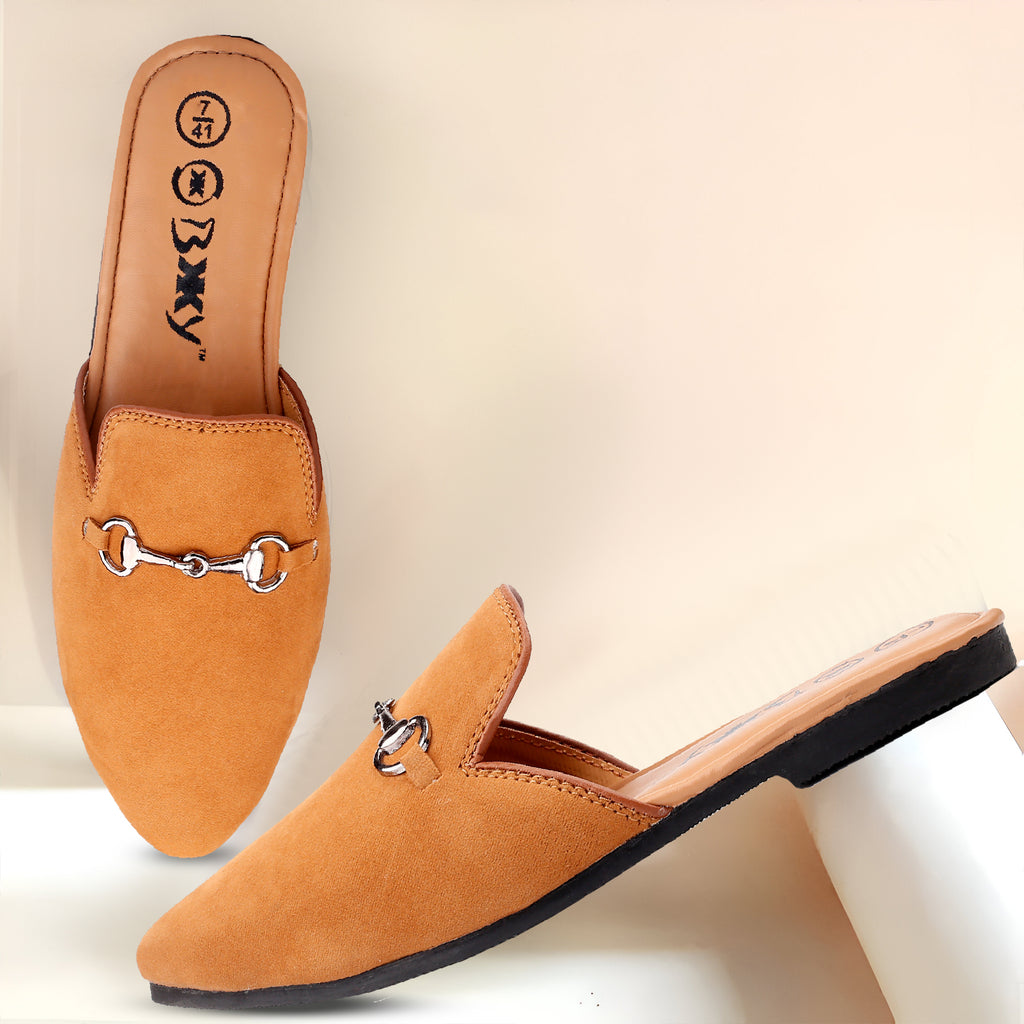 BAXXICO Mens Suede Material Latest Stylish Slip-on Mules