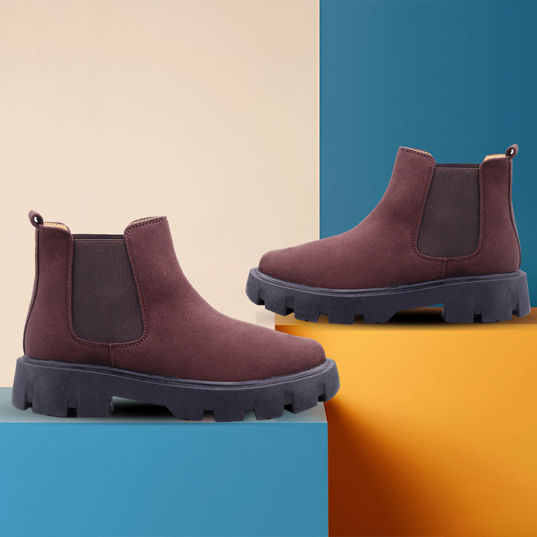 Baxxico Vegan Suede Ultra Comfortable Slip-on Boots for Men