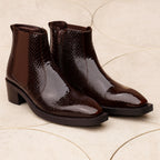Baxxico Men’s Premium Snake Texture Chelsea Boots