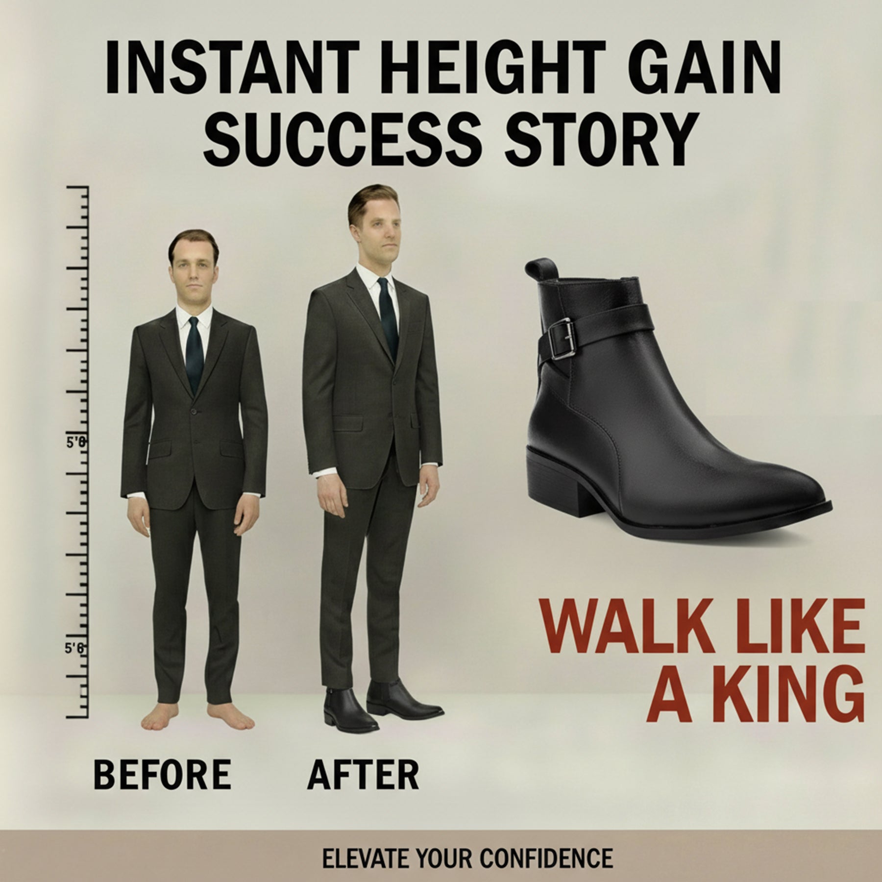 BAXXICO Mens Height Boost Boots for Formal & Casual Wear