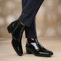 Mens Premium Gloss Chelsea Boots 2 inch Built in Elevator Lift