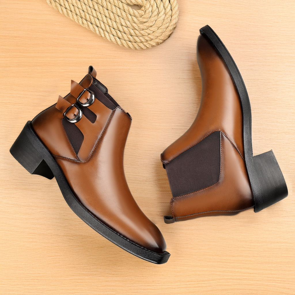 BAXXICO Mens Formal Chelsea Boots Extra Height Lift Comfortable Fashion Boots