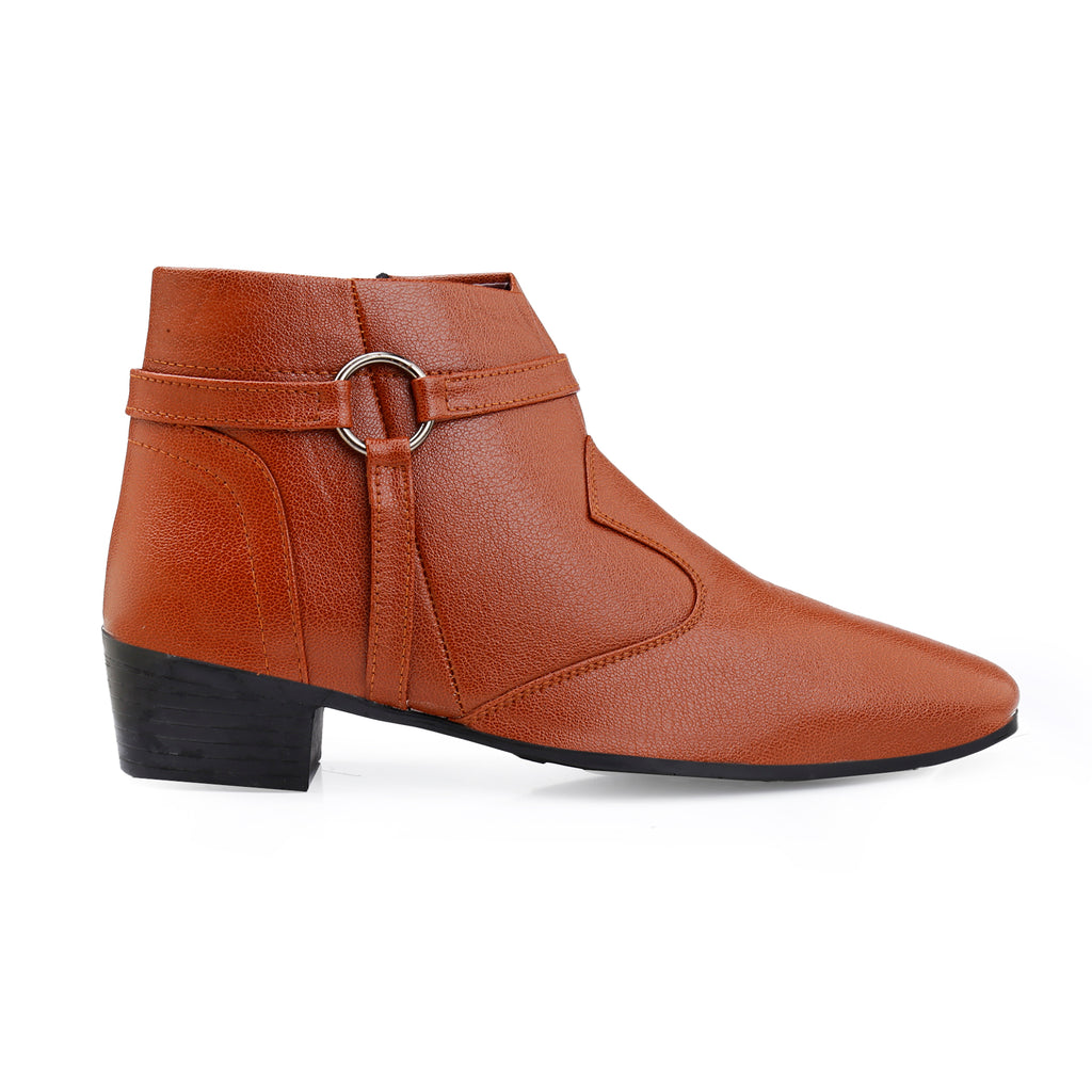 BAXXICO 2 Inch Height Increasing Office Wear Zipper and Buckle Boots