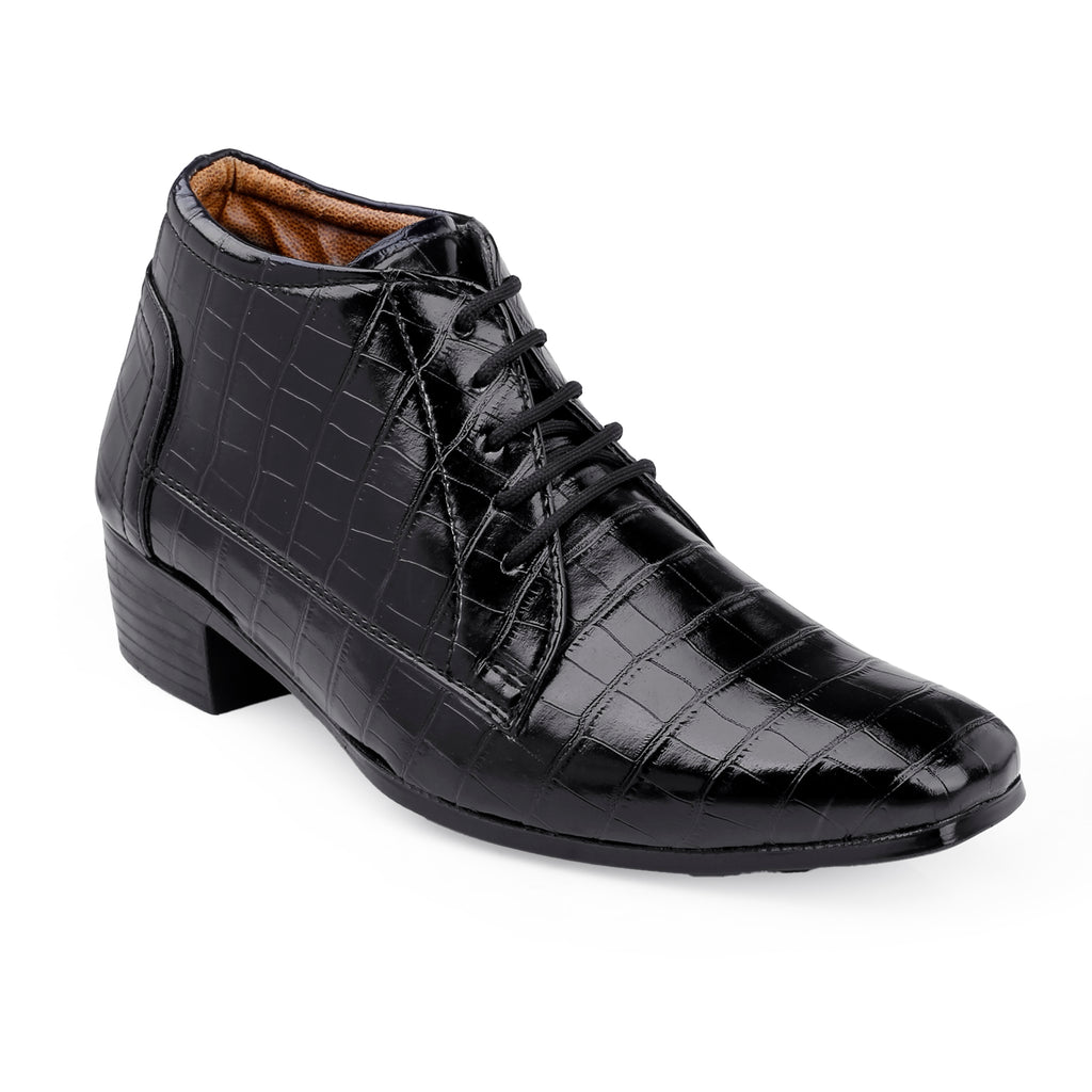 BAXXICO Mens Height Increasing Derby Faux Vegan Leather Formal Wear Boots