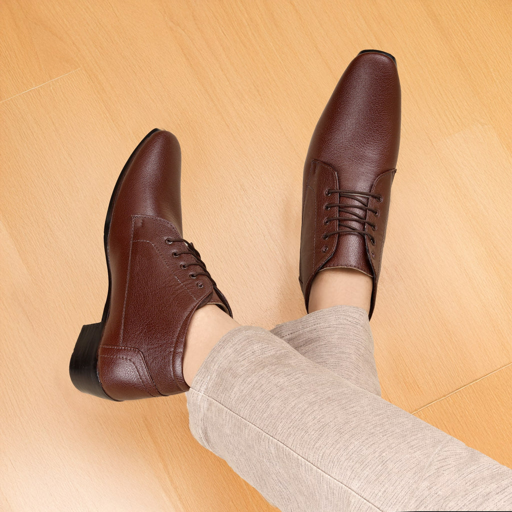 Mens Height Increasing Derby Faux Vegan Leather Formal Wear Boots