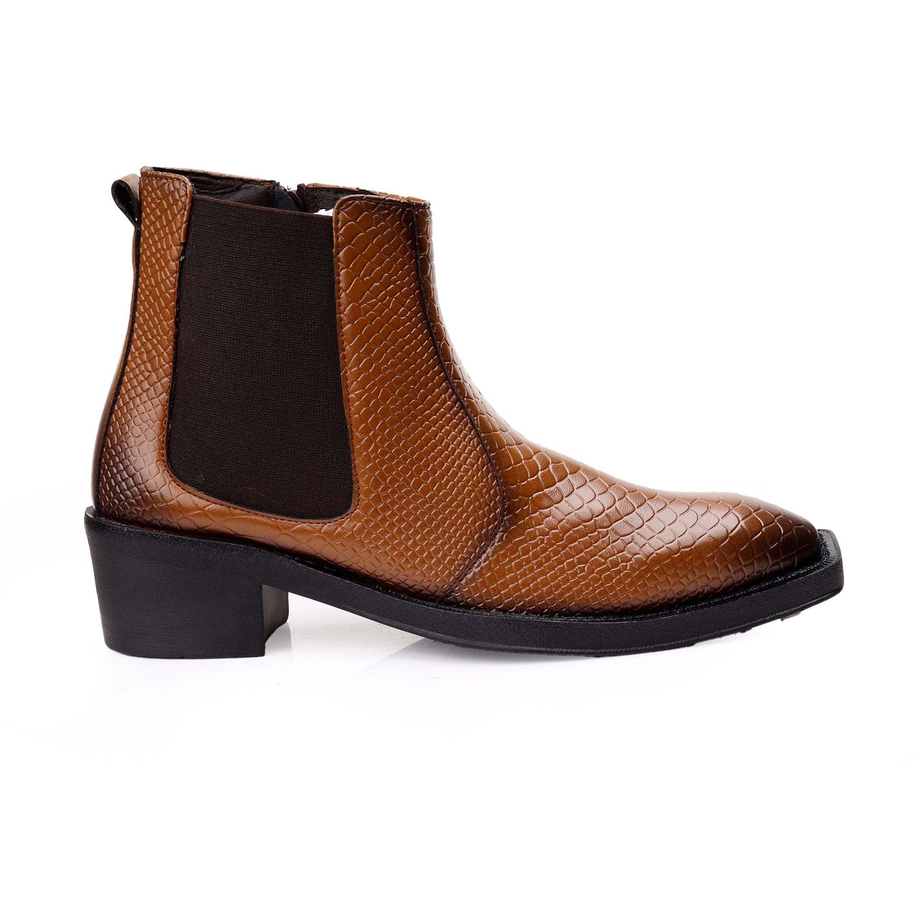 BAXXICO Mens Stylish 2 Inch Height Boosting Ankle Boots